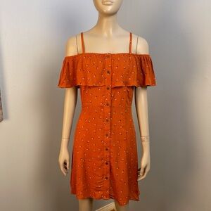Mossimo Supply Co. Orange Ruffle Mini Dress